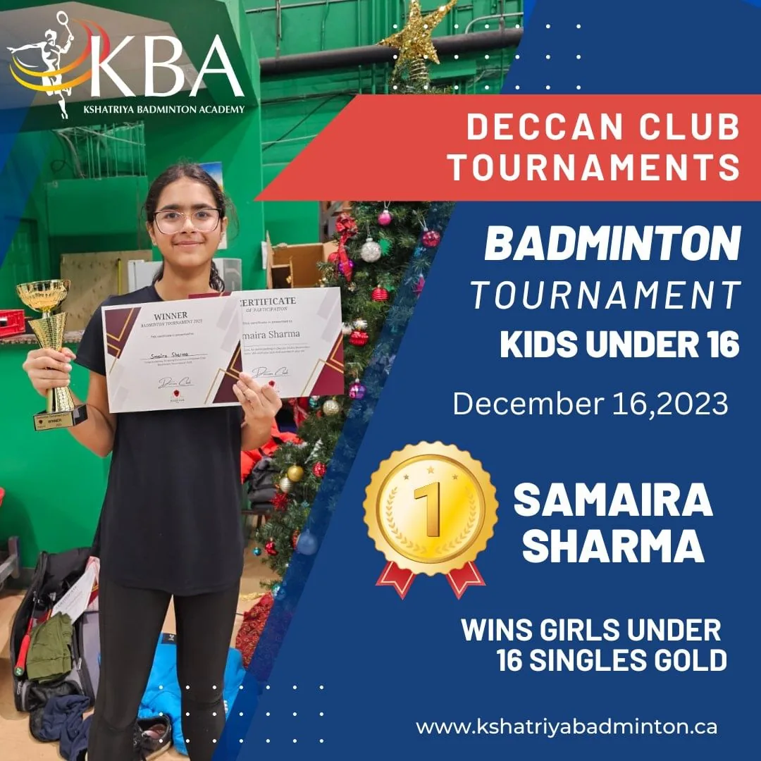 Kshatriya Badminton student achievement and tournament highlight 5